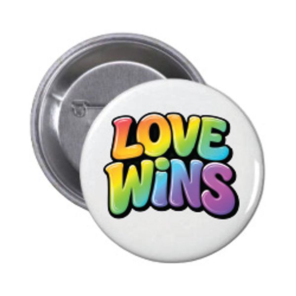 Hovedbilde Love Wins Button 55mm, Velg alternativ i menyen