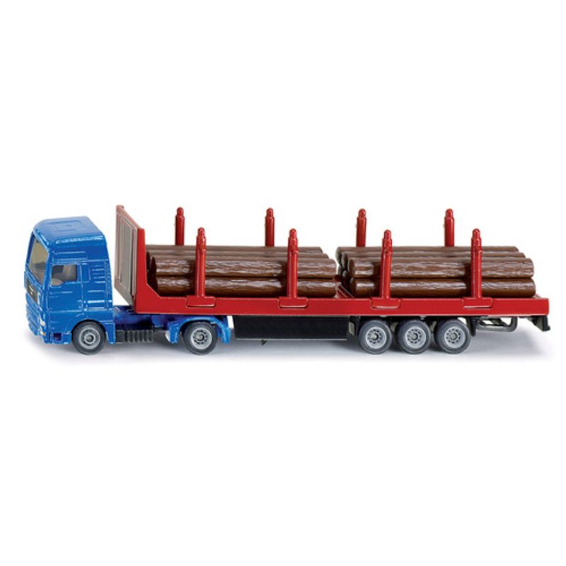 Siku - Semitrailer snutebil blå med tømmer Liten lekebil
