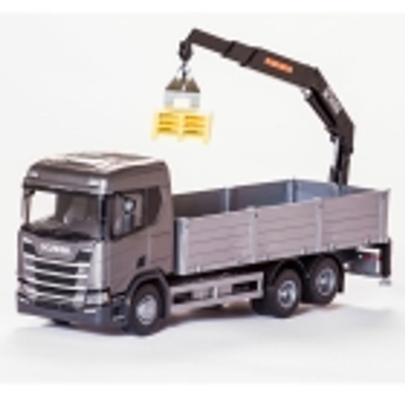  EMEK LASTEBIL SCANIA NEXT GEN KRANBIL GRÅ MED HIAB-KRAN 1:25